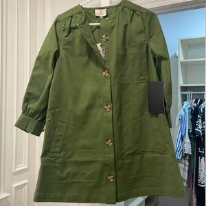 Hunter green mini Tuckernuck dress. NWT!